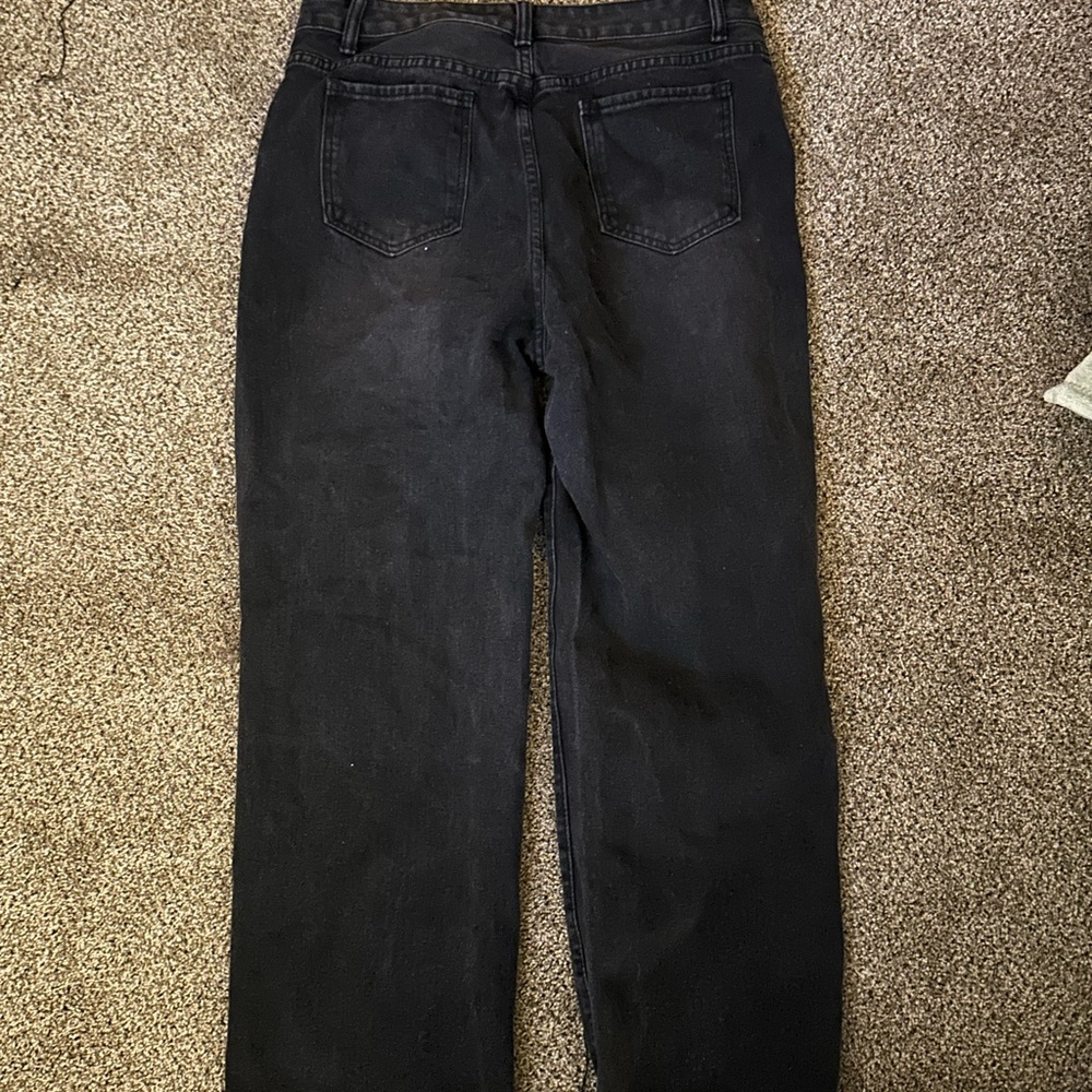 SHEIN EZwear Ripped Raw Cut Straight Leg Jeans - Picture 2 of 2